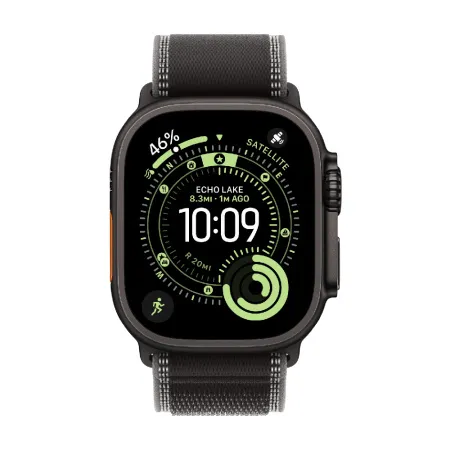 Apple Watch Series Ultra 3 49mm Black Titanium Case with Black/Charcoal Trail Loop S/M